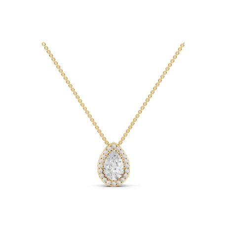 Pear Halo Moissanite Pendant