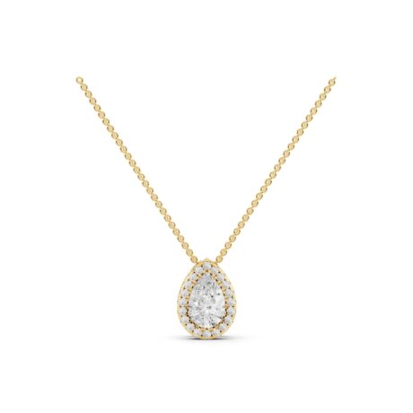 Pear Halo Moissanite Pendant
