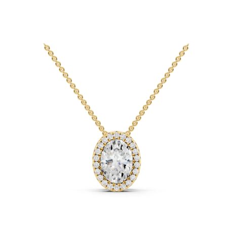 Oval Halo Moissanite Pendant