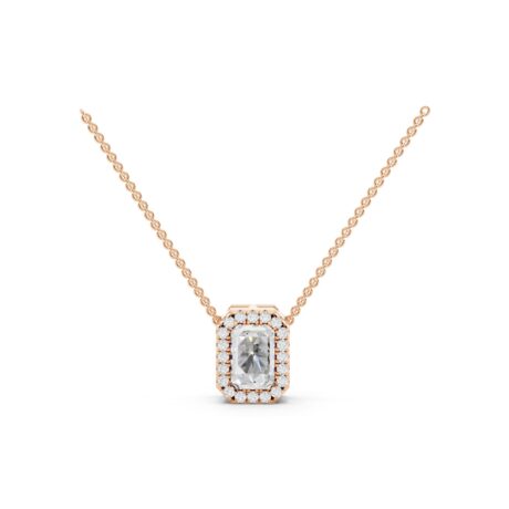 Delicate Emerald Halo Pendant