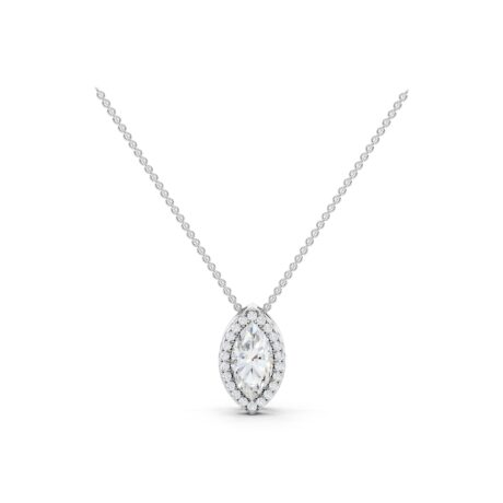 Marquise Halo Pendant Necklace