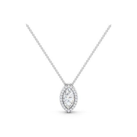 Marquise Halo Pendant Necklace