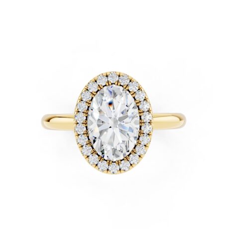 Celestia Oval Halo Ring