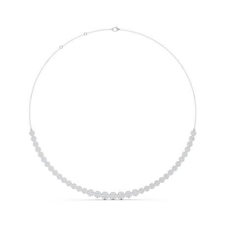 Round Diamond Floral Necklace