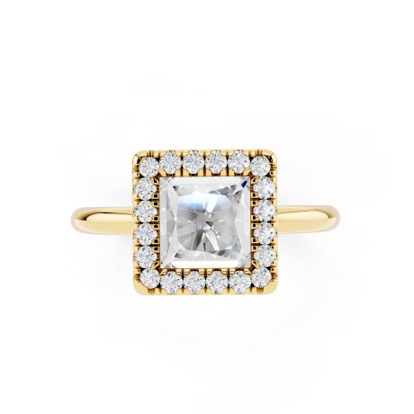 Square Halo Diamond Engagement Ring