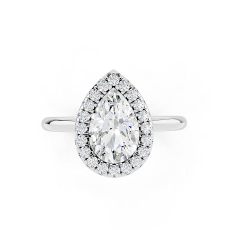 Pear Halo Diamond Engagement Ring