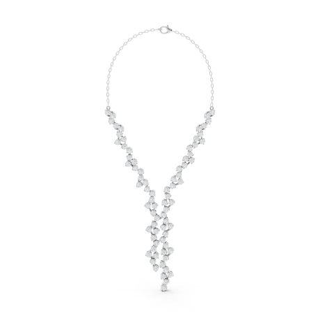 Floral round diamond necklace