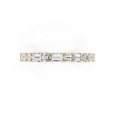 Baguette & Round Diamond Band