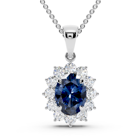 Royal Blue Flower Pendant